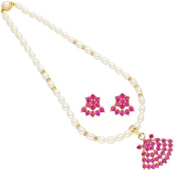 Floral Pearl Pendant Set 1