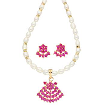 Floral Pearl Pendant Set 2