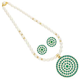 Circular Pearl Pendant Set 1