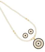 Circular Cz Pearl Pendant Set