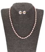 Single Line Oval Pearl Set