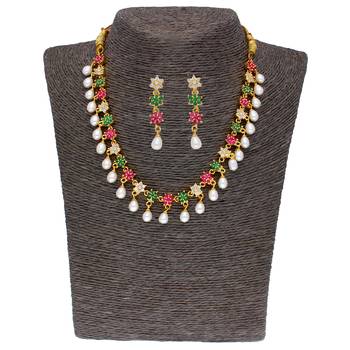 Sri Jagdamba Pearls Amithi Necklace Set 1