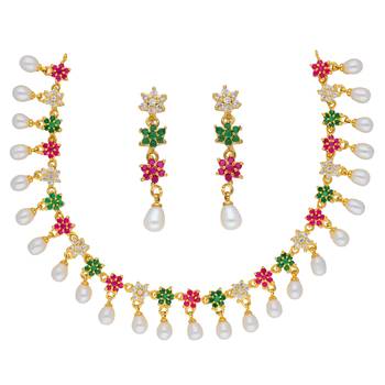 Sri Jagdamba Pearls Amithi Necklace Set 2