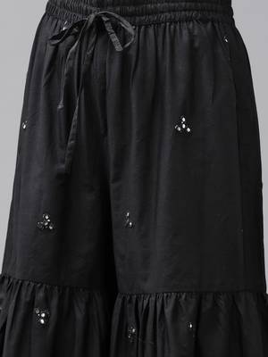 Black plain cotton ethnic-kurtis 5