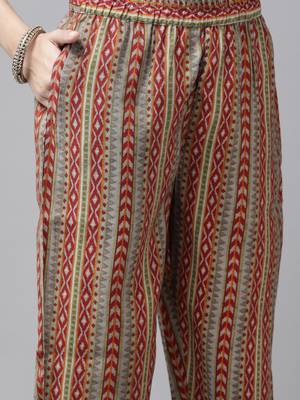 Grey printed silk ethnic-kurtis 5