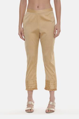 Gold Silk Tappered Pants