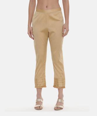 Gold Silk Tappered Pants 1
