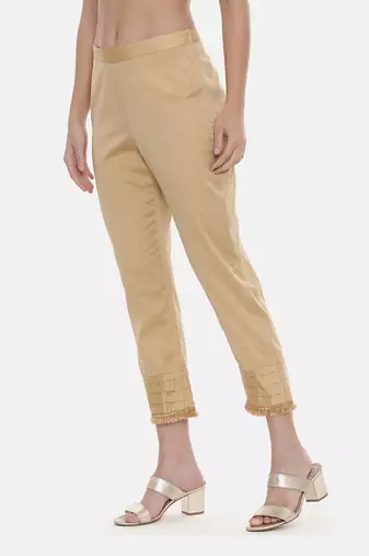 Gold Silk Tappered Pants