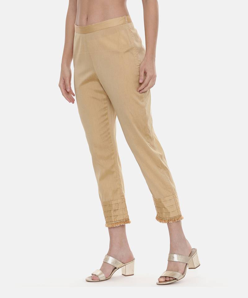 Gold Silk Tappered Pants