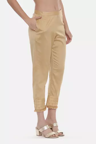 Gold Silk Tappered Pants