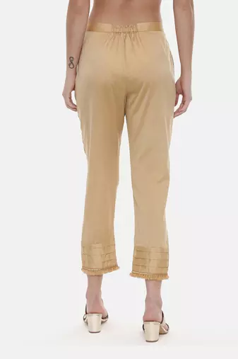 Gold Silk Tappered Pants