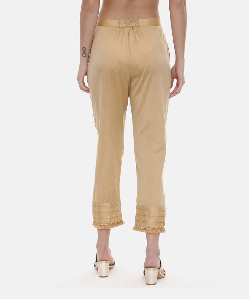 Gold Silk Tappered Pants