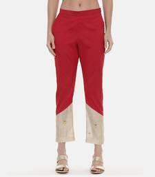 Red Silk Tappered Pants