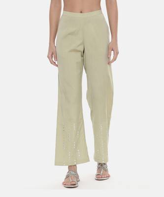 Green Silk Embroidred Pants 2