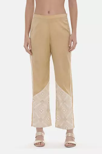 Gold Silk Embroidred Pants