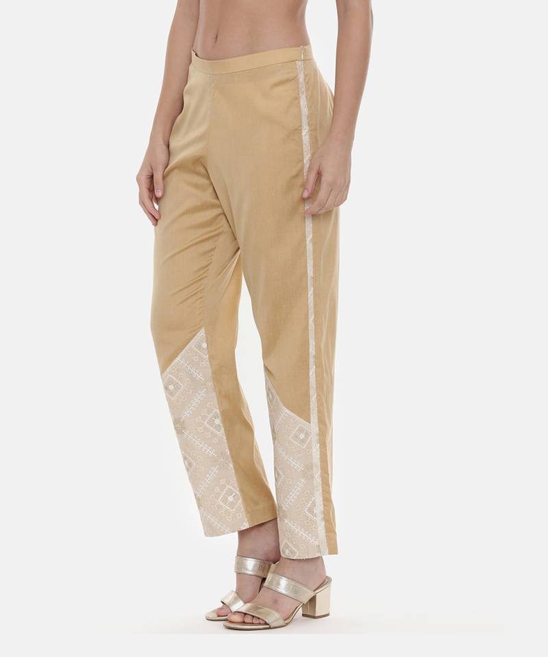 Gold Silk Embroidred Pants