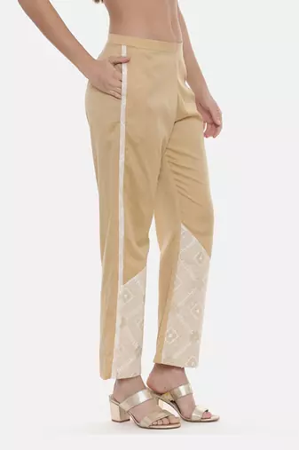 Gold Silk Embroidred Pants