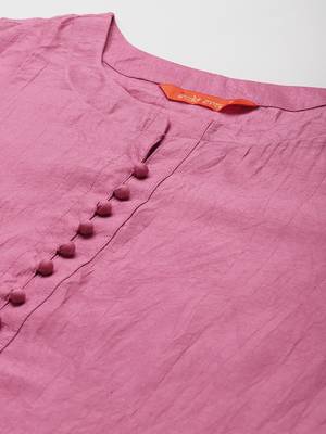 Indo Era Pink Solid Kurta Palazzo with Dupatta Set 5