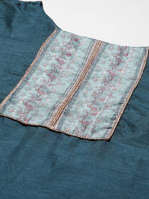 Indo Era Sea Green Solid Straight Kurta Palazzo With Dupatta Set 5
