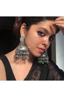 Traditional Jhumka, Elegant, Unique, Indian & Pakistani Jewelry, Party and Casual Wear, Handmade Silver Jhumka