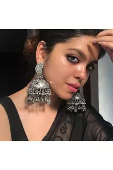 Traditional Jhumka, Elegant, Unique, Indian & Pakistani Jewelry, Party and Casual Wear, Handmade Silver Jhumka