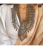 Multilayer oxidised antique necklace, Indian ethnic jewelry, multistrand necklace boho jewelry, tribal necklace