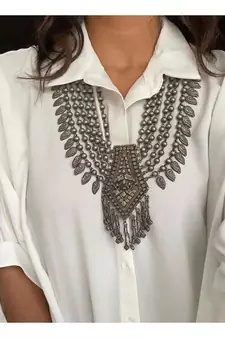 Multilayer oxidised antique necklace, Indian ethnic jewelry, multistrand necklace boho jewelry, tribal necklace