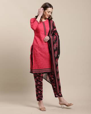 Pink printed blended cotton salwar 3