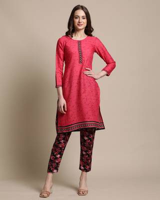Pink printed blended cotton salwar 4