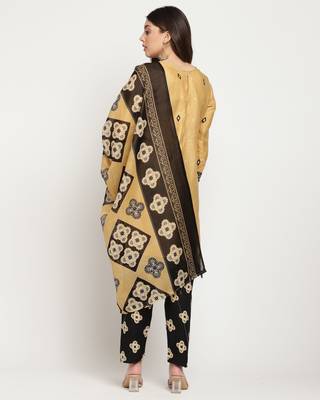 Beige printed blended cotton salwar 2
