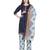 Navy-blue printed blended cotton salwar
