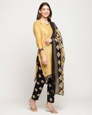 Beige printed blended cotton salwar 4