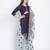Navy-blue printed blended cotton salwar