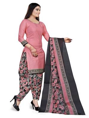 Pink printed blended cotton salwar 3