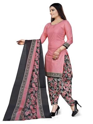 Pink printed blended cotton salwar 4