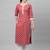 Indo Era Red Khari Printed Straight Kurta with Pant Sets