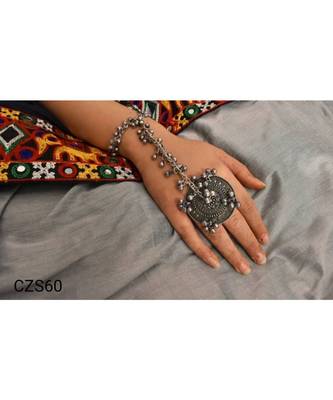 Hand harness oxidized, Haathphool ghungroo Indian Jewelry, hand jewellery, silver Oxidised Indian Jewelry 1