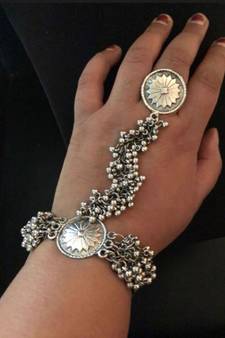 Ghungroo haathphool hand harness hand accessories traditional wear wedding indian oxidized German silver