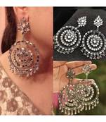 Oxidised Mirror Earrings,  Indian Ethnic Long Earirngs, Indian Silver Earrings, Oxidized Earrings, Jhumki Earrings