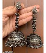 Peacock Jhumki, Indian Oxidized German Silver Jewelry,  Bollywood Jewellery,  Boho Hippie Tribal Jewellery