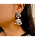 Jhumka jhumki with pearl drop indian oxidized German silver jewelry gifts for her small earrings