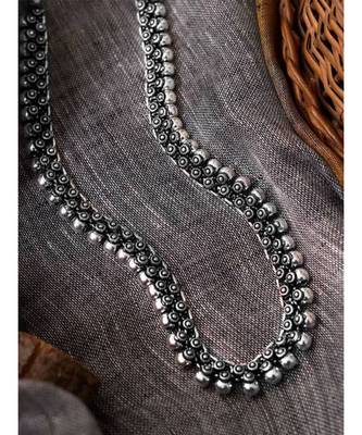 Oxidized necklace, Indian oxidised Silver look alike long necklace,necklace with floral designs 1