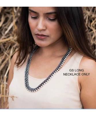 Oxidized necklace, Indian oxidised Silver look alike long necklace,necklace with floral designs 2