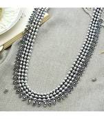 Silver oxidized long necklace set,silver look alike long necklace, necklace jewelry, Indian SLA necklace