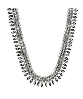 Silver oxidized long necklace set,silver look alike long necklace, necklace jewelry, Indian SLA necklace 3