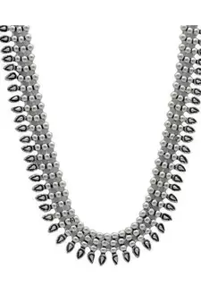 Silver oxidized long necklace set,silver look alike long necklace, necklace jewelry, Indian SLA necklace