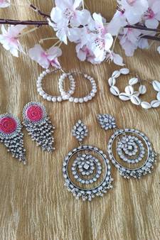DAILY CASUALWEAR EARRINGS, German silver, indian oxidized jewelry