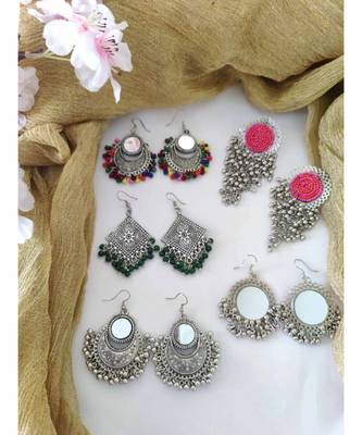 DAILYWEAR OXIDIZED EARRINGS, German silver indian oxidised boho hippie gypsy jewellery, gifts for her 1