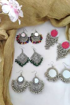 DAILYWEAR OXIDIZED EARRINGS, German silver indian oxidised boho hippie gypsy jewellery, gifts for her