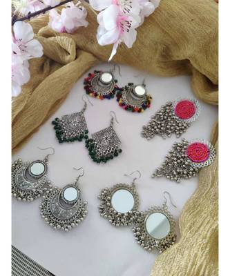DAILYWEAR OXIDIZED EARRINGS, German silver indian oxidised boho hippie gypsy jewellery, gifts for her 2